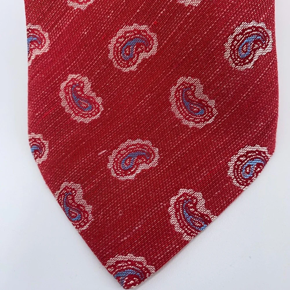 Eton Tie Mens One Size Red‎ Paisley Professional Classic Necktie Italy Made NWT